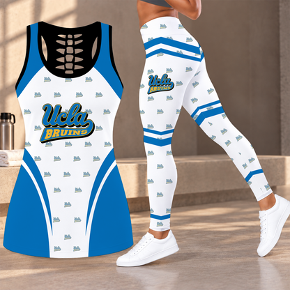 [FAN FAVORITE] NEW CUSTOMIZED NCAA CWS24 UCB UCLA BRUINS HOLLOW TANK TOP & LEGGINGS SET