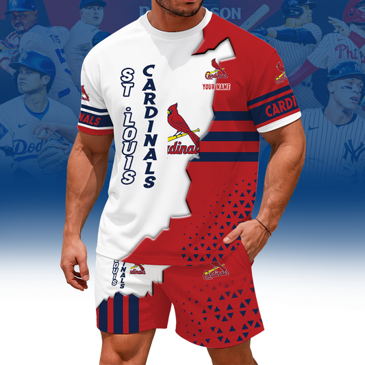 [FLASH SALE] NEW CUSTOMIZED MLB24 SLC ST. LOUIS CARDINALS UNISEX T-SHIRT & SHORTS SET