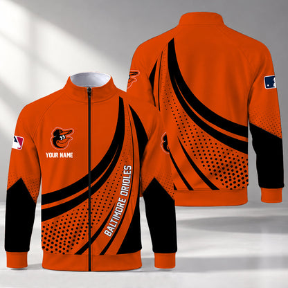 [FLASH SALE] NEW CUSTOMIZED MLB25 BOS BALTIMORE ORIOLES STAND COLLAR JACKET