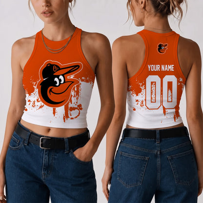 [FLASH SALE] NEW CUSTOMIZED MLB25 BOS THE ORIOLES WOMEN'S CROP TOP