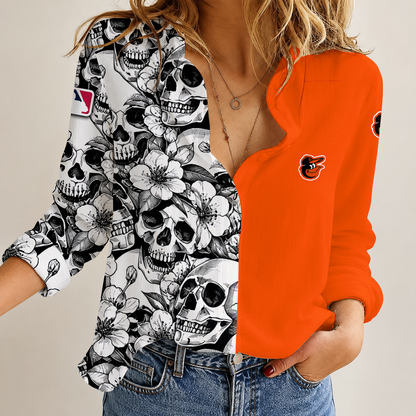 [FLASH SALE] NEW CUSTOMIZED MLB25 BOS BALTIMORE ORIOLES WOMEN'S CASUAL SHIRT