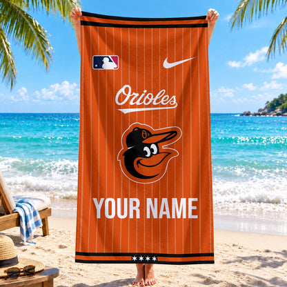 [FLASH SALE] NEW CUSTOMIZED MLB25 BOS BALTIMORE ORIOLES BEACH TOWEL