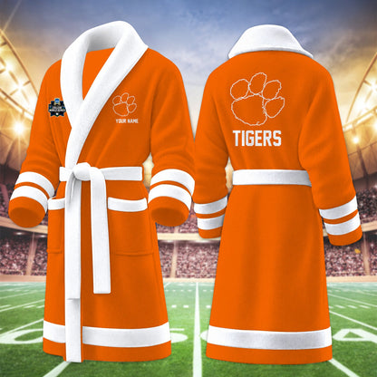 [FAN FAVORITE] NEW CUSTOMIZED NCAA CWS25 CST CLEMSON TIGERS MULTICOLOR FLEECE BATHROBE