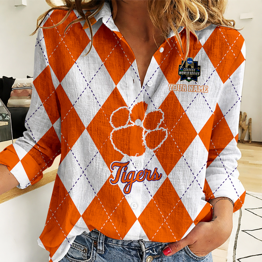 [FLASH SALE] NEW CUSTOMIZED | NCAA CWS25 CST CS TIGERS WOMEN CASUAL SHIRT FOR FAN