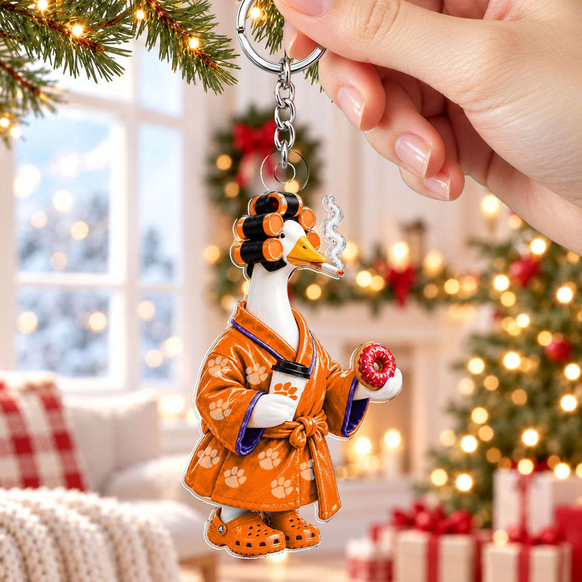 [FAN FAVORITE] NEW CUSTOMIZED NCAA CWS25 CST CLEMSON TIGERS ACRYLIC KEYCHAIN