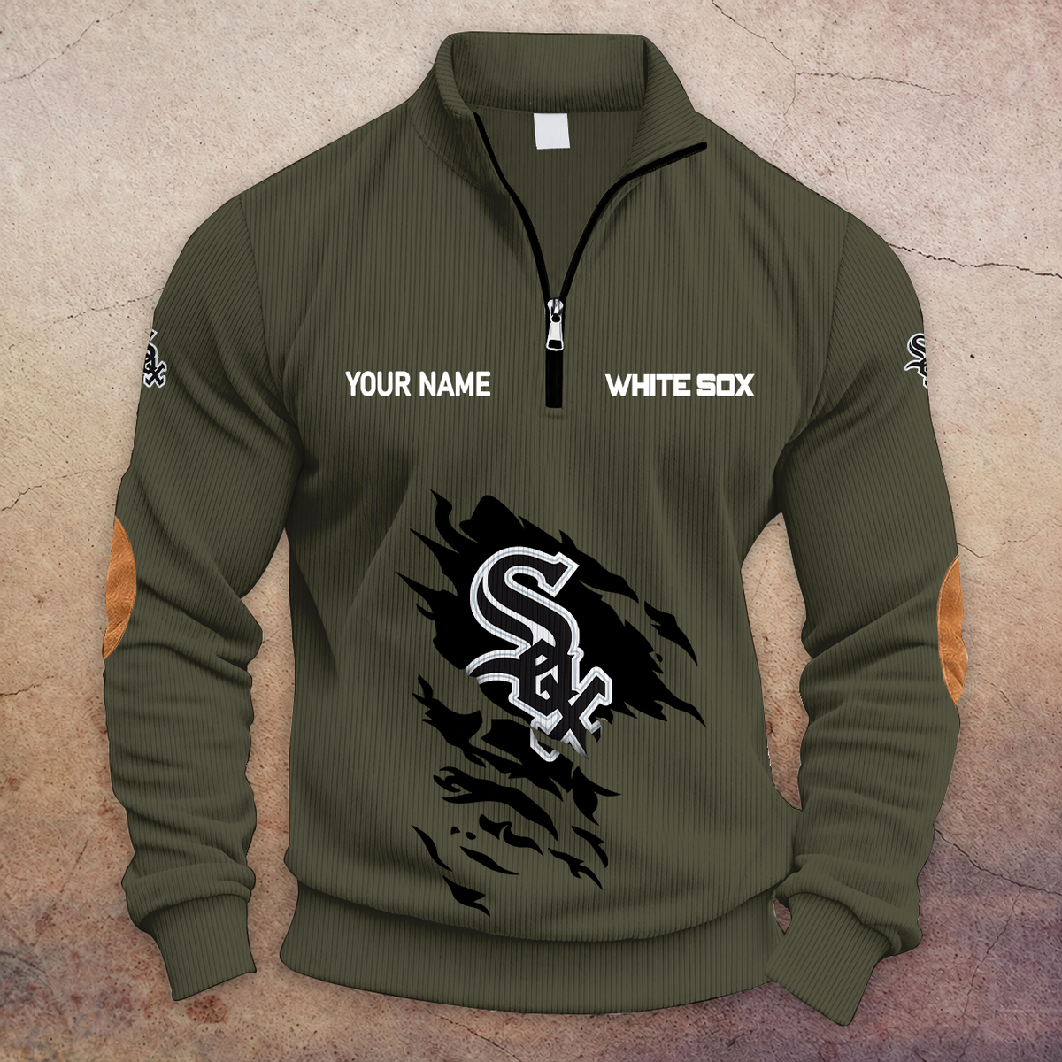 [FLASH SALE] NEW CUSTOMIZED MLB26 CWS CHICAGO WHITE SOX MULTICOLOR STRIPED QUATER ZIP SWEATSHIRT