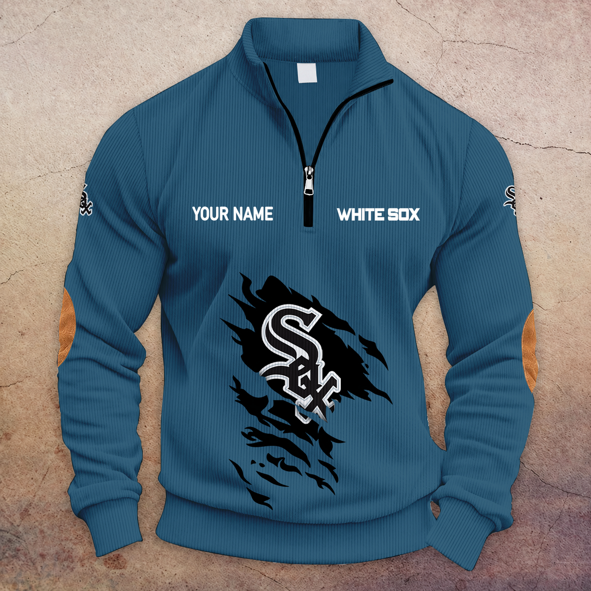 [FLASH SALE] NEW CUSTOMIZED MLB26 CWS CHICAGO WHITE SOX MULTICOLOR STRIPED QUATER ZIP SWEATSHIRT