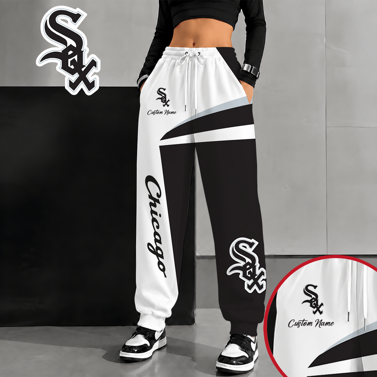 [FLASH SALE] NEW CUSTOMIZED MLB26 CWS CHICAGO WHITE SOX SWEATPANTS