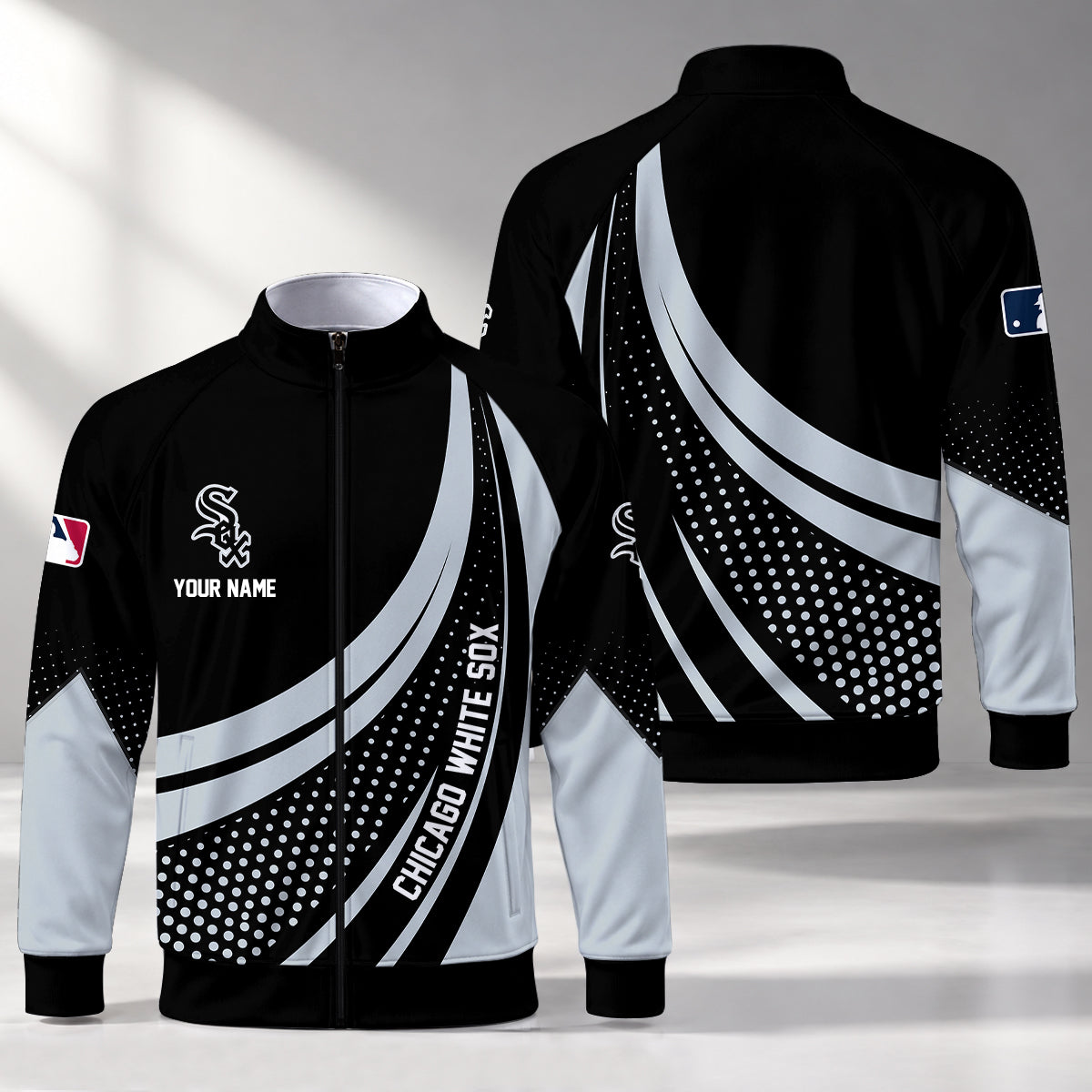 [FLASH SALE] NEW CUSTOMIZED MLB26 CWS CHICAGO WHITE SOX STAND COLLAR JACKET