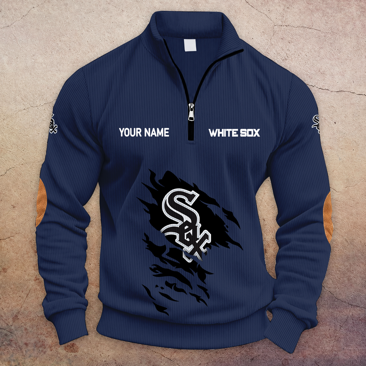 [FLASH SALE] NEW CUSTOMIZED MLB26 CWS CHICAGO WHITE SOX MULTICOLOR STRIPED QUATER ZIP SWEATSHIRT