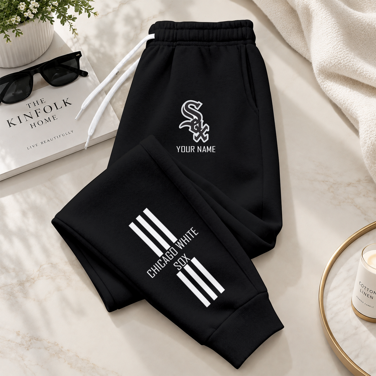 [FLASH SALE] NEW CUSTOMIZED MLB26 CWS CHICAGO WHITE SOX SWEATPANTS