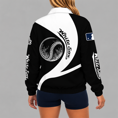 [FLASH SALE] NEW CUSTOMIZED MLB26 CWS CHICAGO WHITE SOX V-NECK ZIPPER SWEATSHIRT JACKET