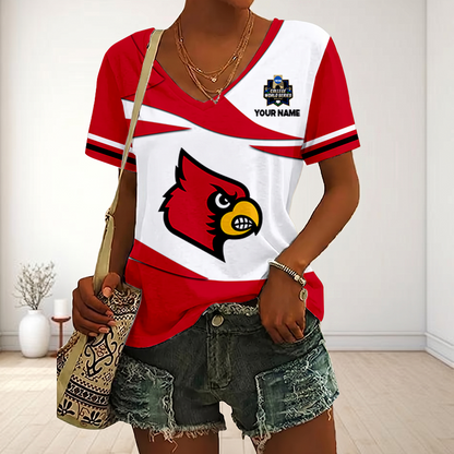 [FLASH SALE] NEW CUSTOMIZED | NCAA CWS26 ULC UL CARDINALS V-NECK FEMALE SHIRT