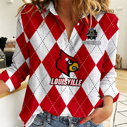 [FLASH SALE] NEW CUSTOMIZED | NCAA CWS26 ULC UL CARDINALS WOMEN CASUAL SHIRT FOR FAN