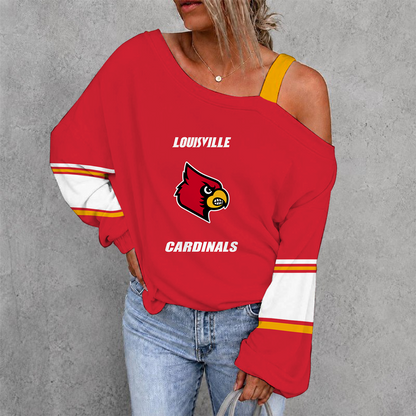 [FAN FAVORITE] NEW CUSTOMIZED NCAA CWS26 ULC LOUISVILLE CARDINALS WOMEN'S OFF-SHOULDER LONG SLEEVE SHIRT