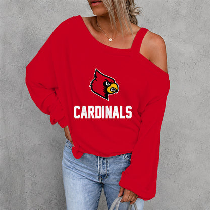 [FAN FAVORITE] NEW CUSTOMIZED NCAA CWS26 ULC LOUISVILLE CARDINALS WOMEN'S OFF-SHOULDER LONG SLEEVE SHIRT