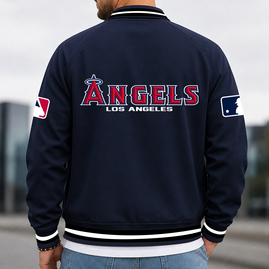 [FLASH SALE] NEW CUSTOMIZED MLB27 LAA LOS ANGELES ANGELS MULTICOLOR MEN'S CASUAL JACKET