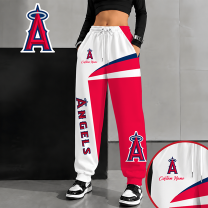 [FLASH SALE] NEW CUSTOMIZED MLB27 LAA LOS ANGELES ANGELS SWEATPANTS