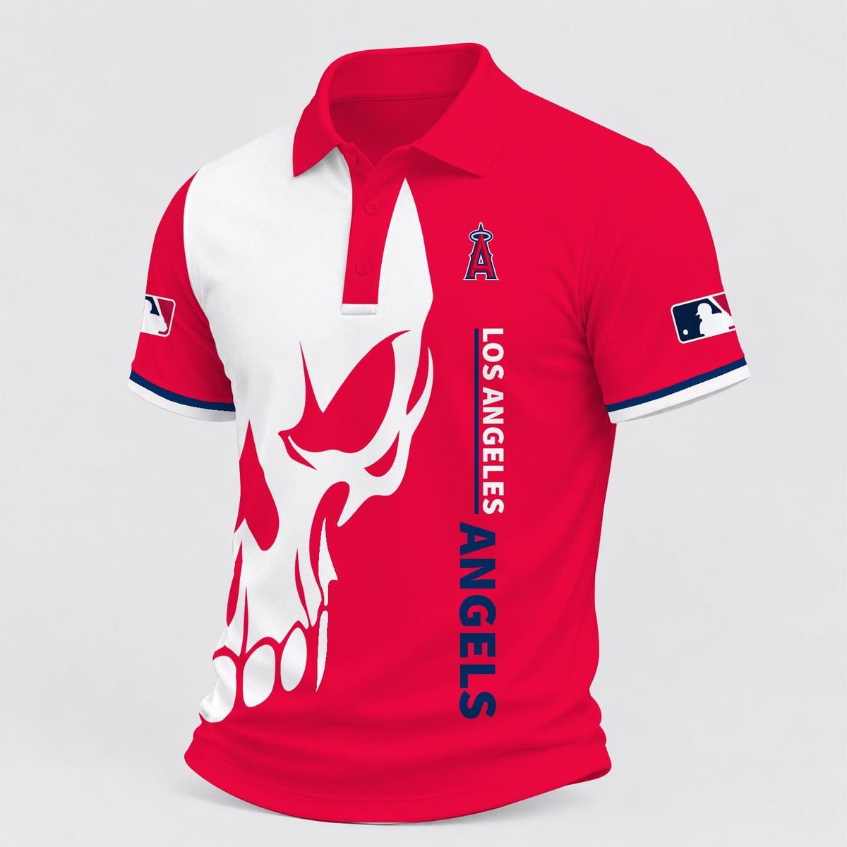 [FLASH SALE] NEW CUSTOMIZED MLB27 LAA LOS ANGELES ANGELS POLO SHIRT
