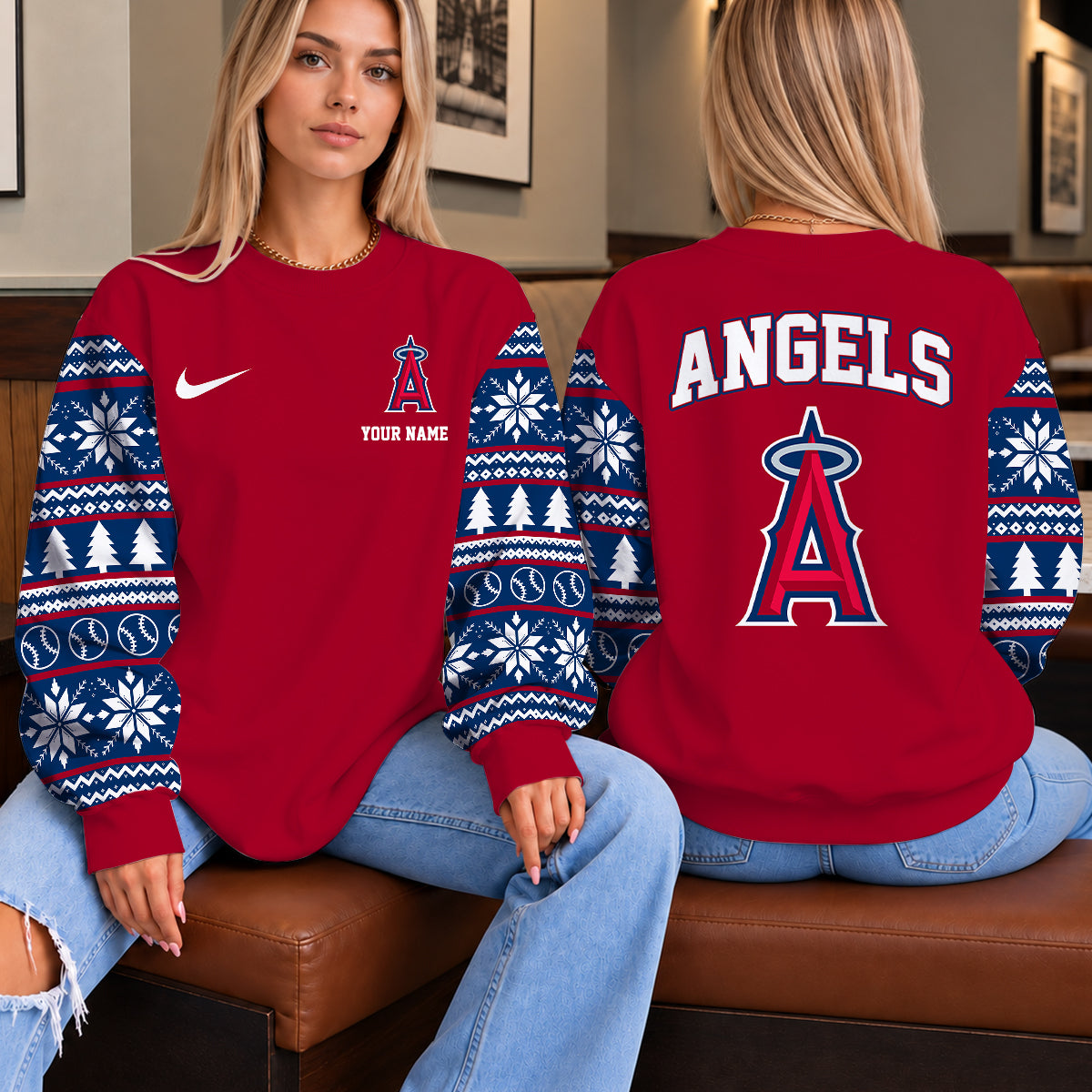 [FLASH SALE] NEW CUSTOMIZED MLB27 LAA THE ANGELS UNISEX SWEATSHIRT