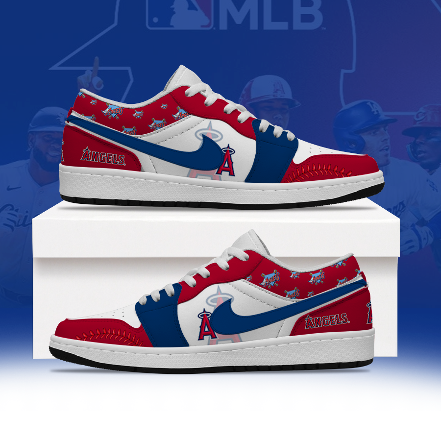 [FLASH SALE] NEW CUSTOMIZED MLB27 LAA LOS ANGELES ANGELS AIR JORDAN LOW SHOES