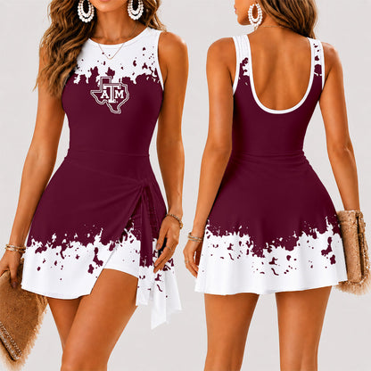 [FAN FAVORITE] NEW CUSTOMIZED NCAA CWS27 TAA TEXAS A&M AGGIES WOMEN'S SUMMER SKORT DRESS