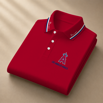 [FLASH SALE] NEW CUSTOMIZED MLB27 LAA LOS ANGELES ANGELS POLO SHIRT