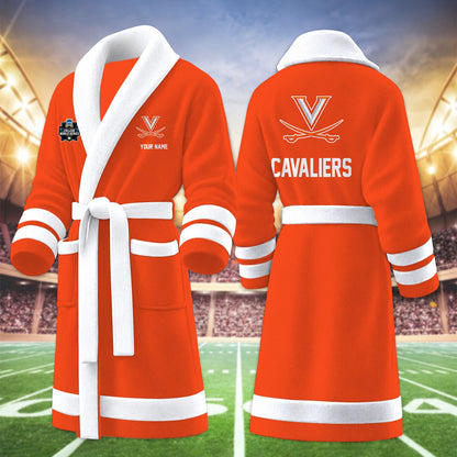 [FAN FAVORITE] NEW CUSTOMIZED NCAA CWS28 VIC VIRGINIA CAVALIERS MULTICOLOR FLEECE BATHROBE