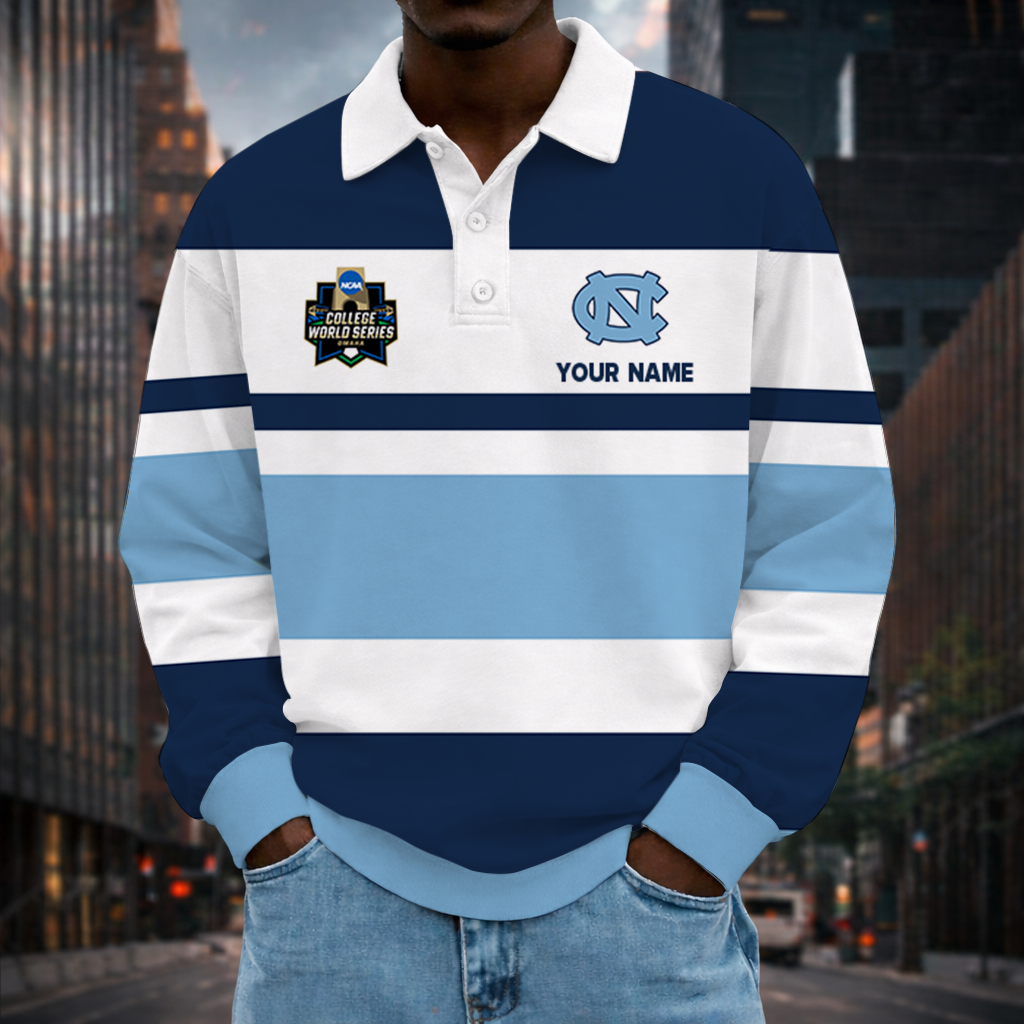 [FLASH SALE] NEW CUSTOMIZED NCAA CWS29 NTH NORTH CAROLINA TAR HEELS UNISEX LONG SLEEVE POLO