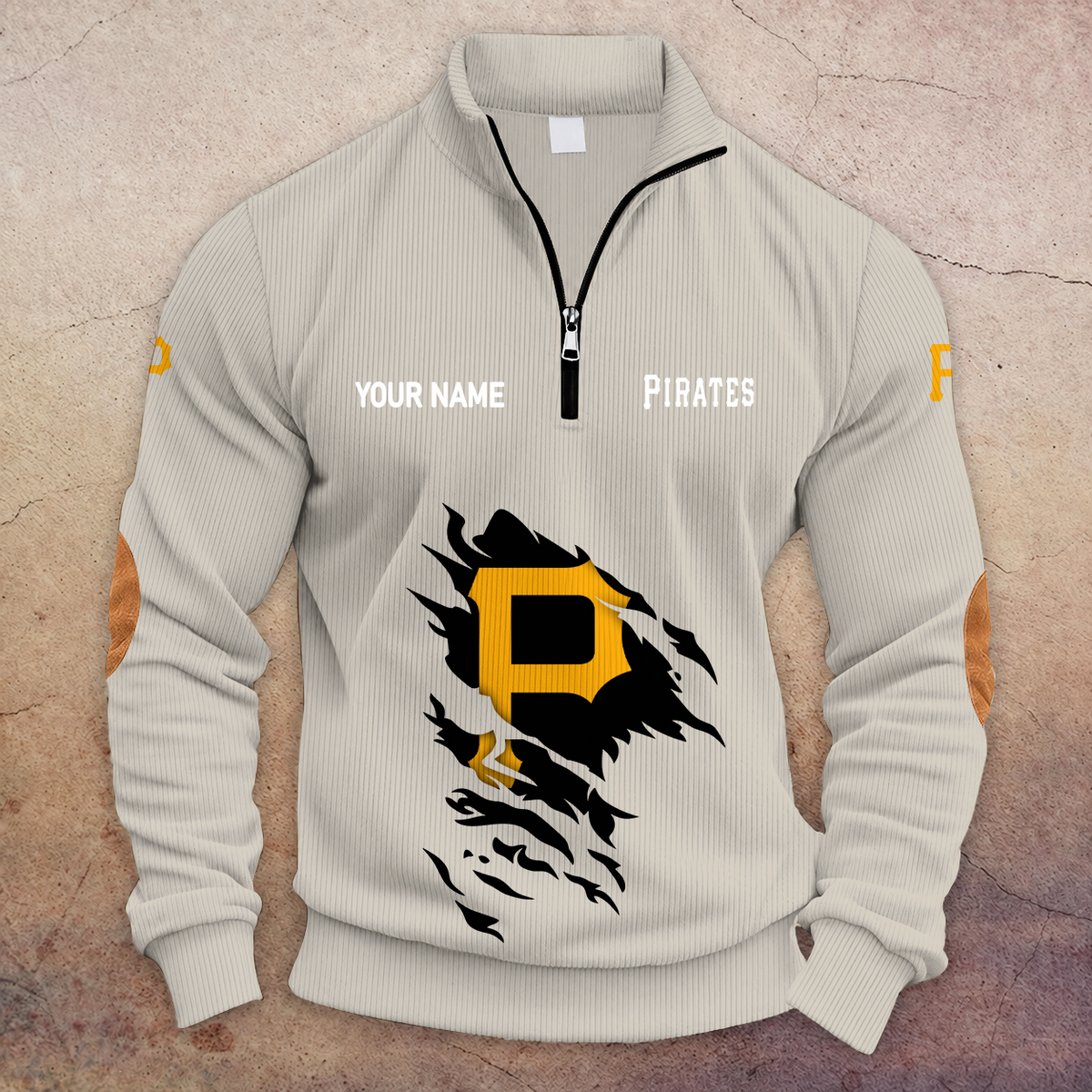 [FLASH SALE] NEW CUSTOMIZED MLB29 PHP PITTSBURGH PIRATES MULTICOLOR STRIPED QUATER ZIP SWEATSHIRT
