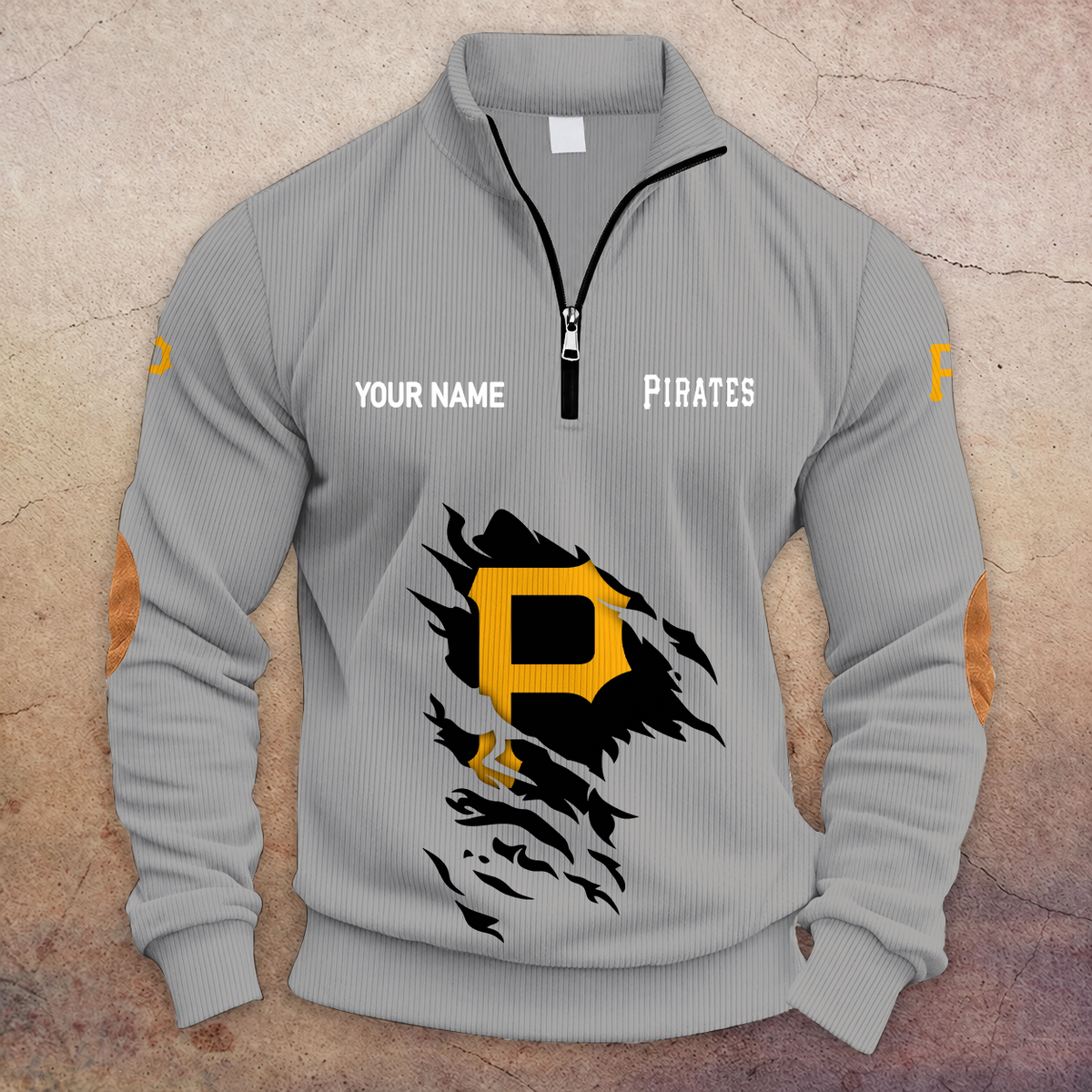 [FLASH SALE] NEW CUSTOMIZED MLB29 PHP PITTSBURGH PIRATES MULTICOLOR STRIPED QUATER ZIP SWEATSHIRT