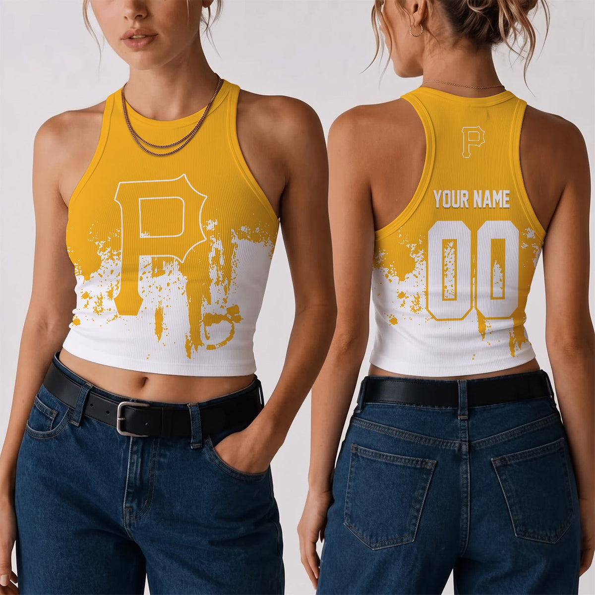[FLASH SALE] NEW CUSTOMIZED MLB29 PHP THE PIRATES WOMEN'S CROP TOP