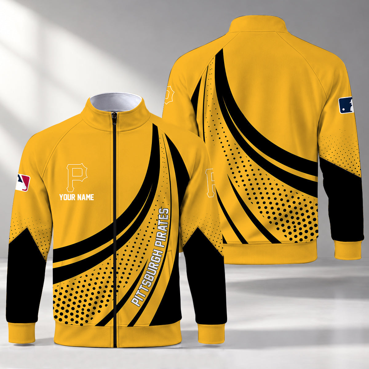 [FLASH SALE] NEW CUSTOMIZED MLB29 PHP PITTSBURGH PIRATES STAND COLLAR JACKET