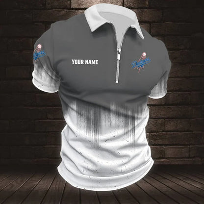 [FLASH SALE] NEW CUSTOMIZED MLB02 LAD LOS ANGELES DODGERS ZIP POLO SHIRT