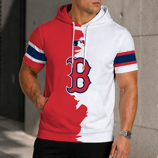 [FLASH SALE] NEW CUSTOMIZED MLB03 BRS BOSTON RED SOX SHORT SLEEVE HOODIE