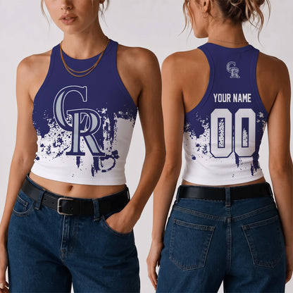 [FLASH SALE] NEW CUSTOMIZED MLB30 COR THE ROCKIES WOMEN'S CROP TOP