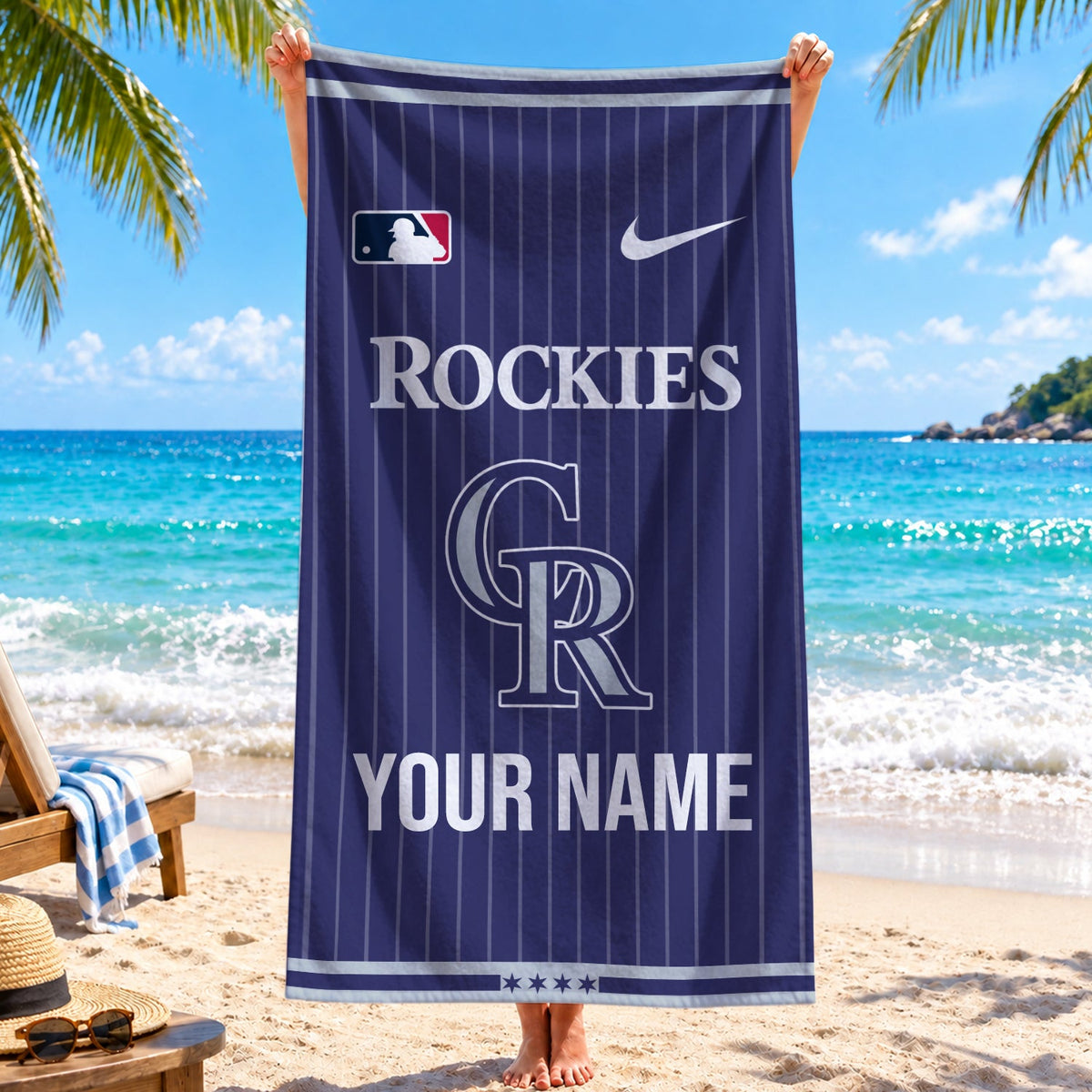 [FLASH SALE] NEW CUSTOMIZED MLB30 COR COLORADO ROCKIES BEACH TOWEL