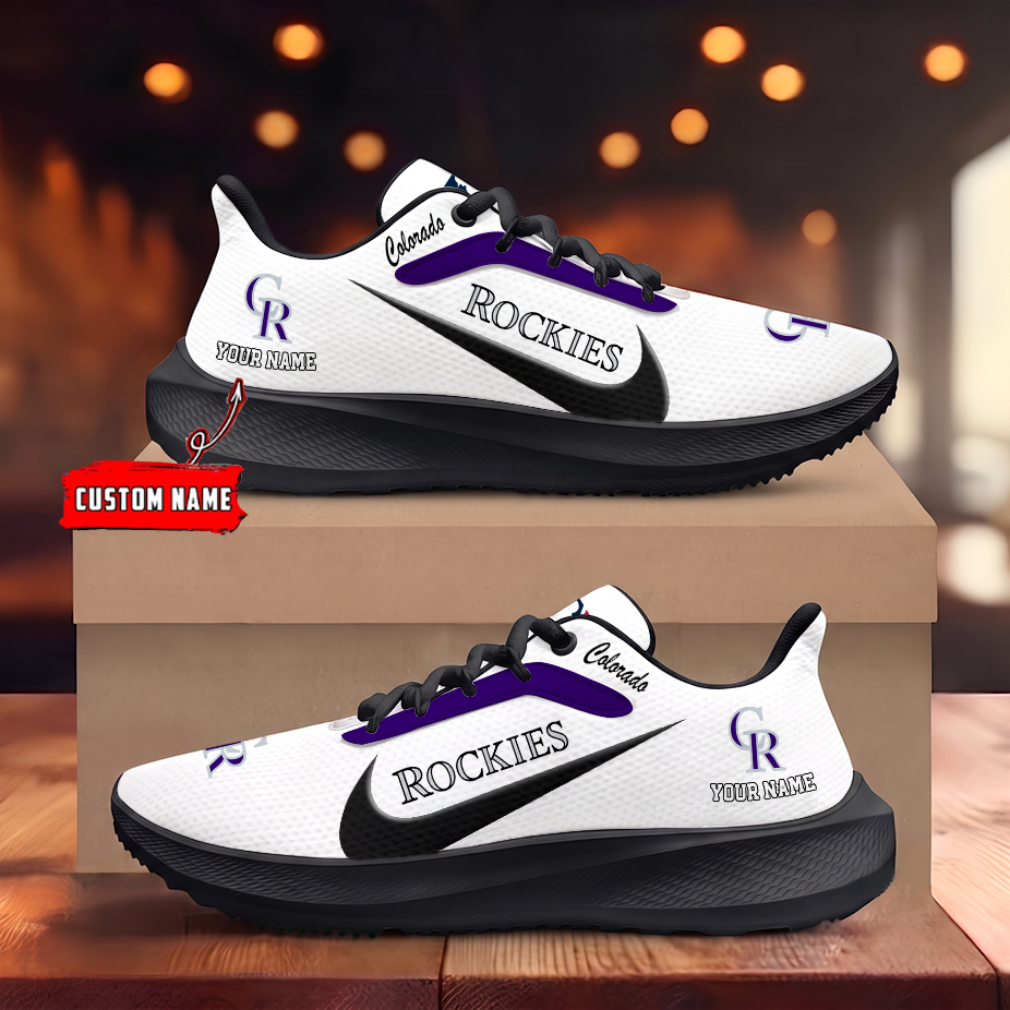 [FLASH SALE] NEW CUSTOMIZED MLB30 COR COLORADO ROCKIES ROAD RUNNING SHOES