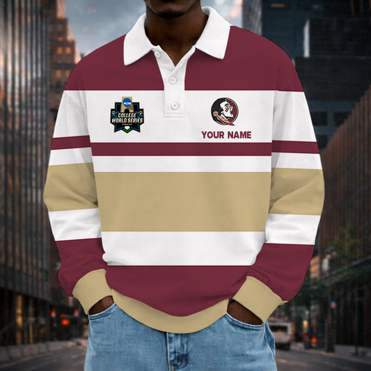 [FLASH SALE] NEW CUSTOMIZED NCAA CWS30 FLS FLORIDA STATE SEMINOLES UNISEX LONG SLEEVE POLO
