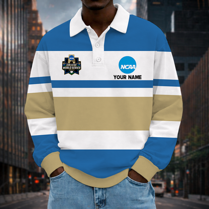 [FLASH SALE] NEW CUSTOMIZED NCAA31 COLLEGE WORLD SERIES UNISEX LONG SLEEVE POLO