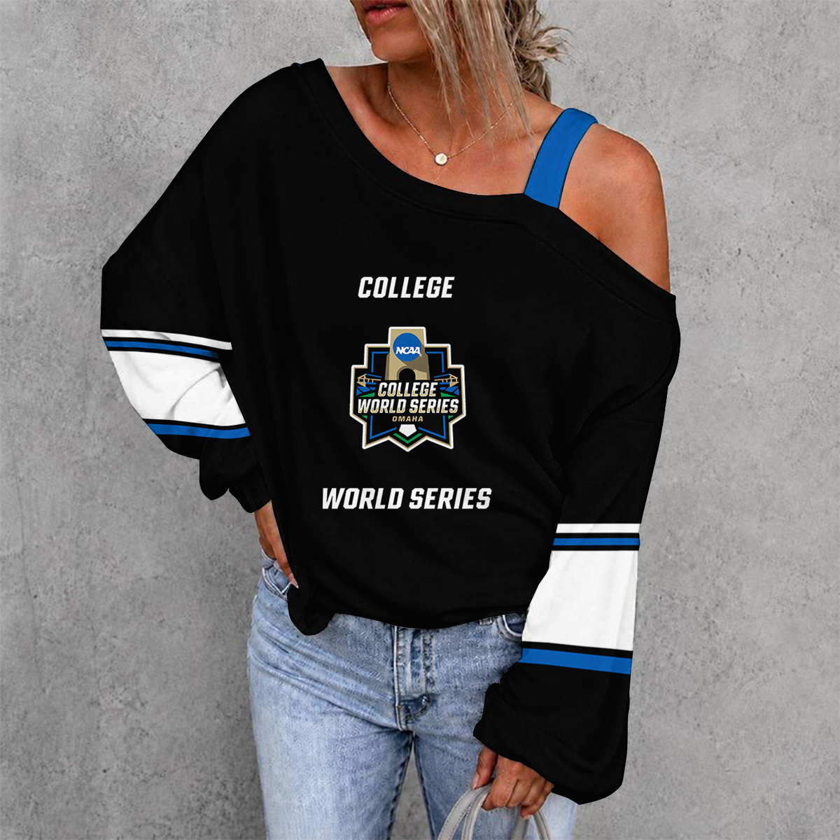 [FAN FAVORITE] NEW CUSTOMIZED NCAA CWS31 COLLEGE WORLD SERIES WOMEN'S OFF-SHOULDER LONG SLEEVE SHIRT