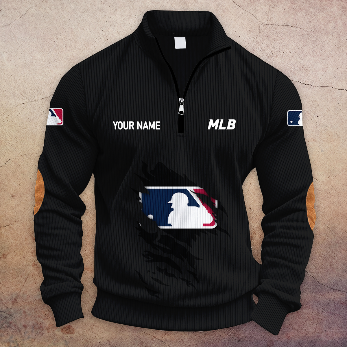 [FLASH SALE] NEW CUSTOMIZED MLB31 MAJOR LEAGUE BASEBALL MULTICOLOR STRIPED QUATER ZIP SWEATSHIRT
