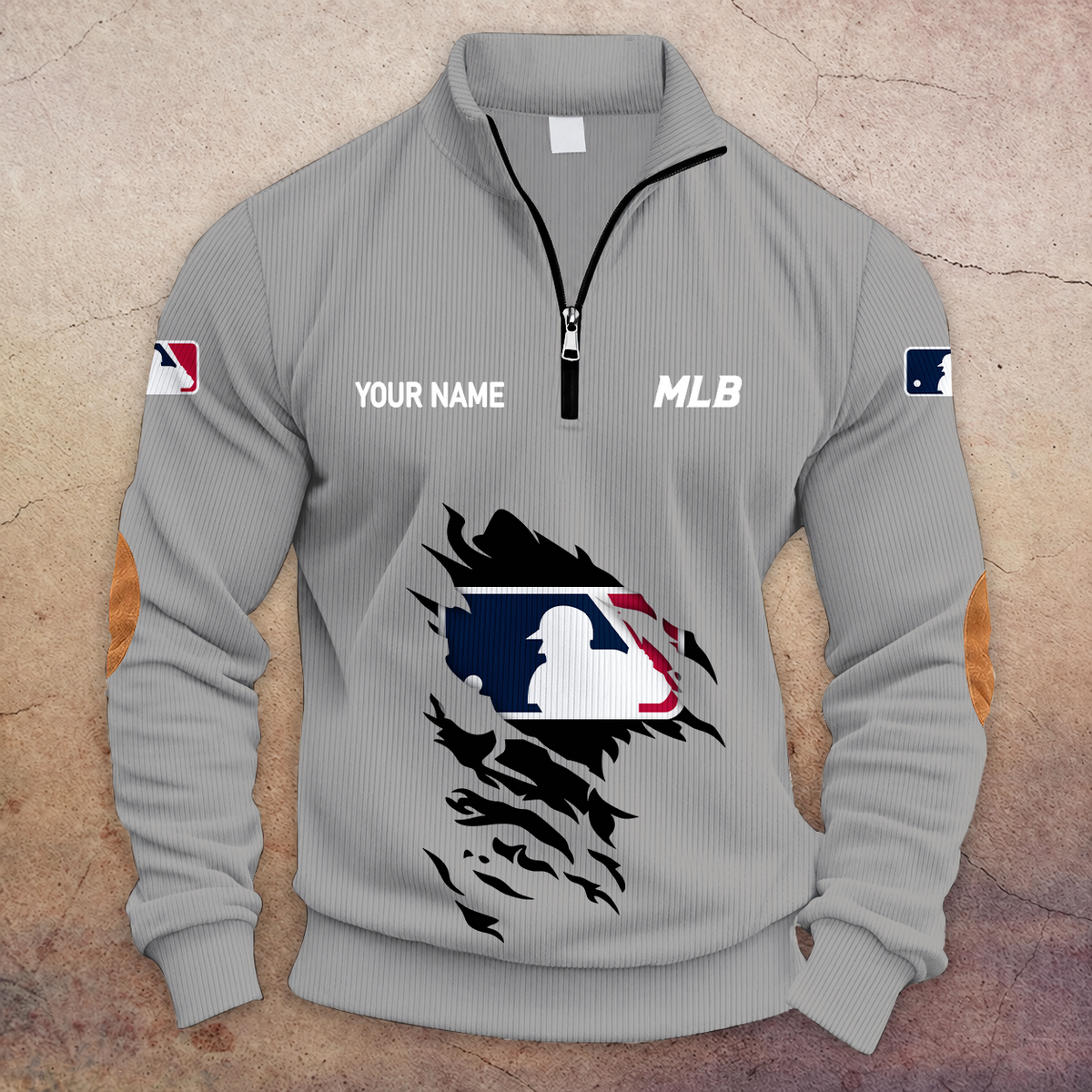 [FLASH SALE] NEW CUSTOMIZED MLB31 MAJOR LEAGUE BASEBALL MULTICOLOR STRIPED QUATER ZIP SWEATSHIRT