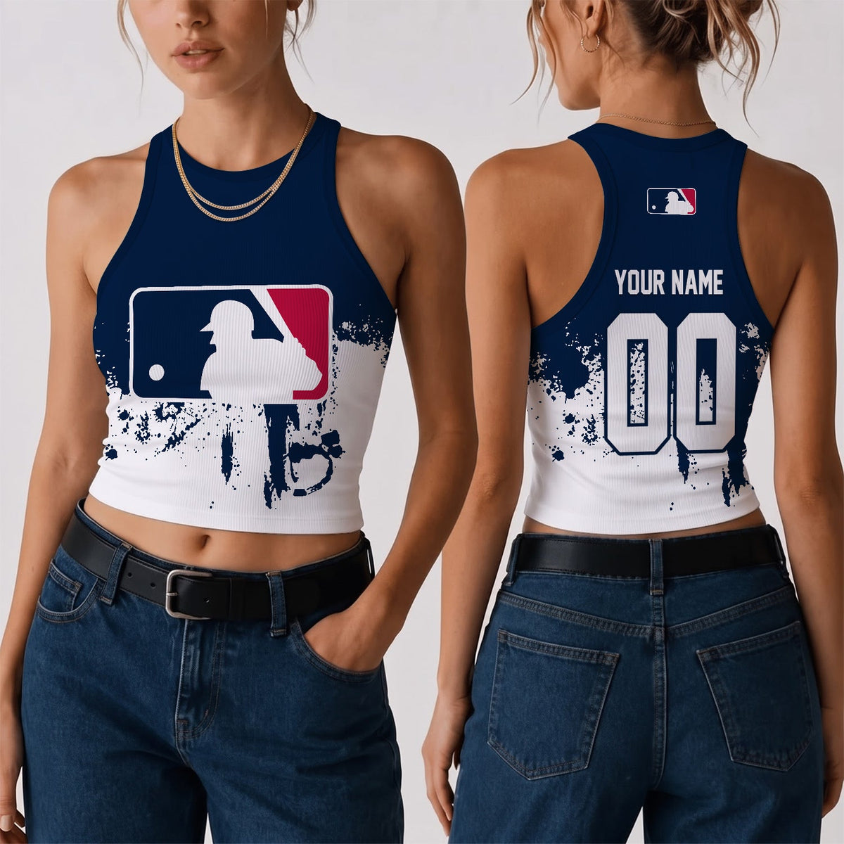 [FLASH SALE] NEW CUSTOMIZED MLB31 MAJOR LEAGUE BASEBALL WOMEN'S CROP TOP