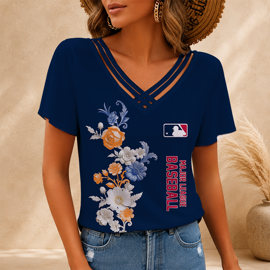 [FLASH SALE] NEW CUSTOMIZED MLB31 MAJOR LEAGUE BASEBALL V-NECK SHIRT
