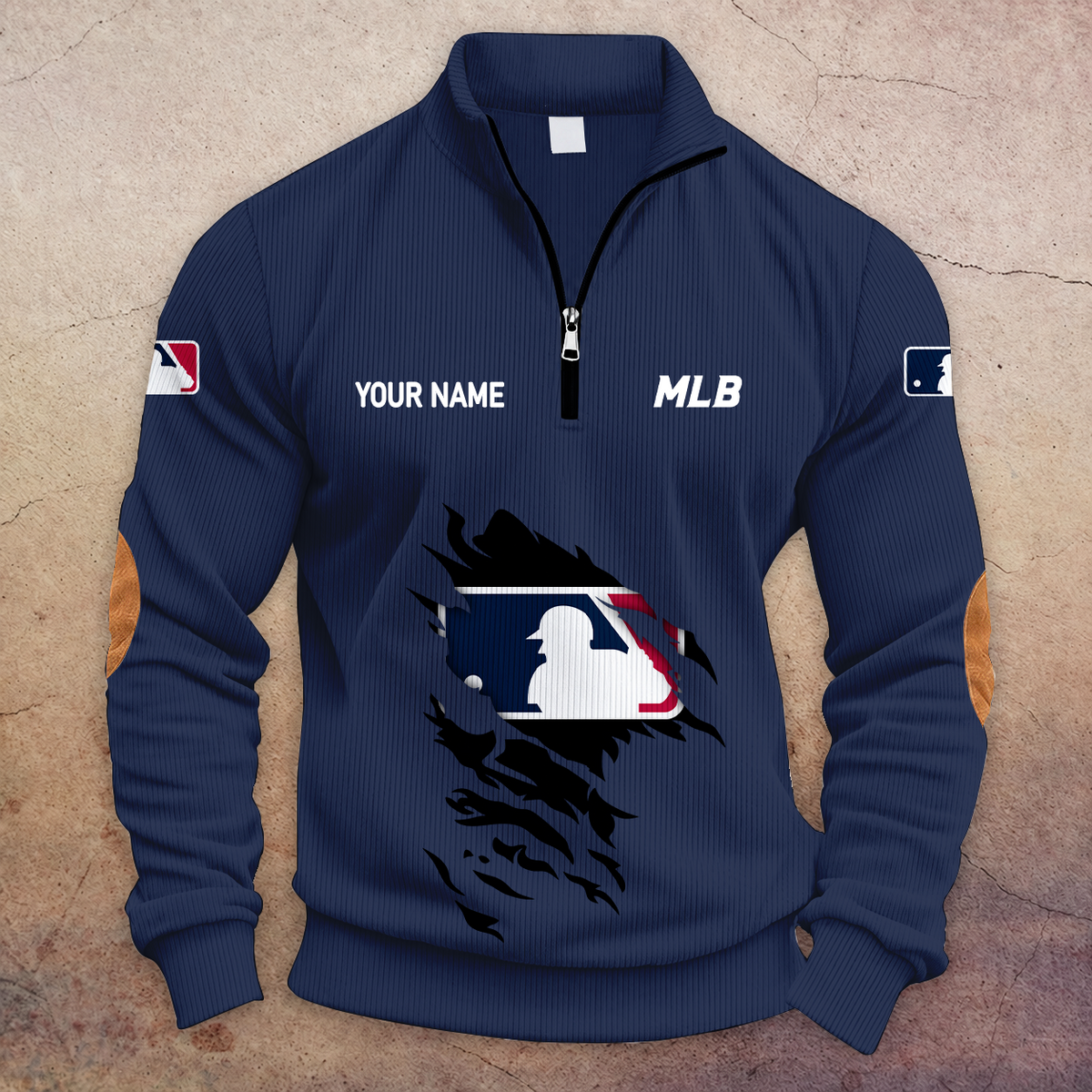 [FLASH SALE] NEW CUSTOMIZED MLB31 MAJOR LEAGUE BASEBALL MULTICOLOR STRIPED QUATER ZIP SWEATSHIRT