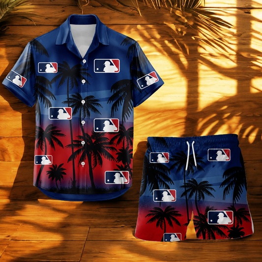 [FLASH SALE] NEW CUSTOMIZED MLB31 MAJOR LEAGUE BASEBALL UNISEX HAWAIIAN SHIRT & SHORTS SET