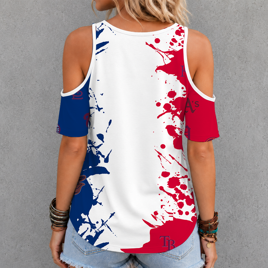 [FLASH SALE] NEW CUSTOMIZED MLB32 MLB ALL TEAMS CRISS CROSS V-NECK TOP