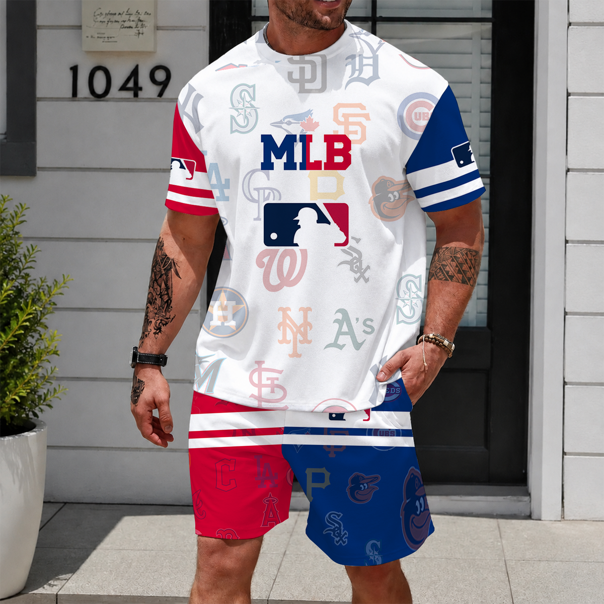 [FLASH SALE] NEW CUSTOMIZED MLB32 ALL TEAMS UNISEX T-SHIRT & SHORTS SET