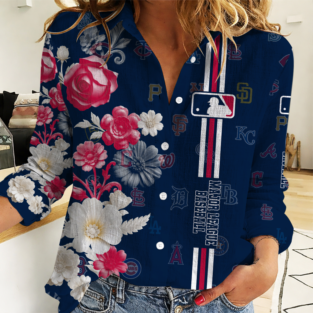 [FLASH SALE] NEW CUSTOMIZED MLB32 MLB ALL TEAMS WOMEN'S CASUAL SHIRT